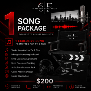 1 Song Package - TV & Film Ready Song - 6 Figure Sync Pros